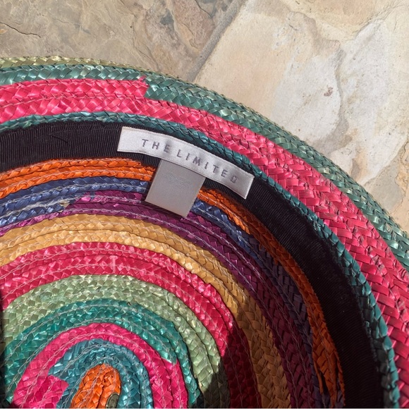 Vintage The Limited Rainbow Stripe Straw Hat main image 2